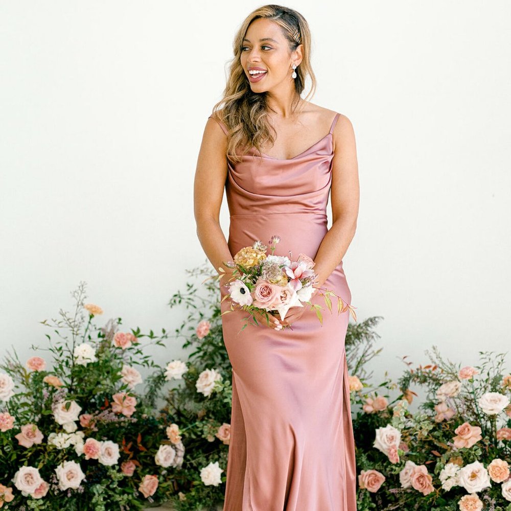 Desert Rose Skye Satin Dress by Revelry. Size 14. Worn once.
